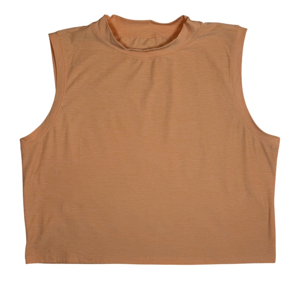 CALIA Women's Peach Orange Sleeveless Cropped Muscle Tank Top Activewear Size XL